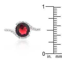 Red Swirling Engagement Ring