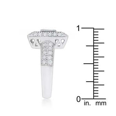 Shira 0.7ct CZ Rhodium Antique Ring