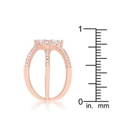 Mindy 0.8ct CZ Rose Gold Delicate Triple Wrap Ring