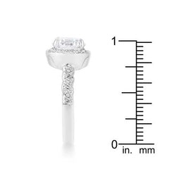 Jordana 2.2ct Clear CZ Rhodium Classic Ring