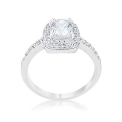 Serena 1.5ct Clear CZ Rhodium Art Deco Ring