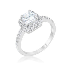 Serena 1.5ct Clear CZ Rhodium Art Deco Ring