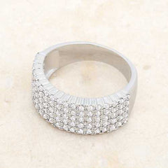 Gwen 1ct CZ Rhodium Wide Ring