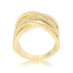 Greta 0.57ct CZ 14k Gold Wide Cocktail Cable Ring