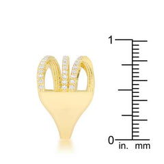 Greta 0.57ct CZ 14k Gold Wide Cocktail Cable Ring