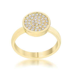 Krystal 0.2ct CZ 14k Gold Pave Circle Ring