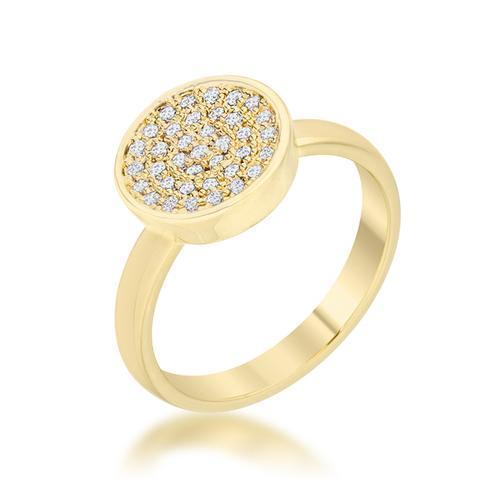 Krystal 0.2ct CZ 14k Gold Pave Circle Ring