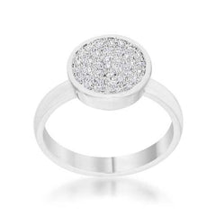 Krystal 0.2ct CZ Rhodium Pave Circle Ring