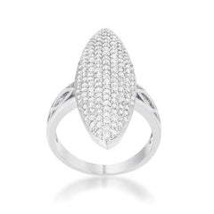 Bella 2.3ct CZ Rhodium Contemporary Cocktail Ring