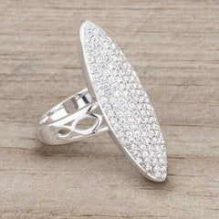 Bella 2.3ct CZ Rhodium Contemporary Cocktail Ring