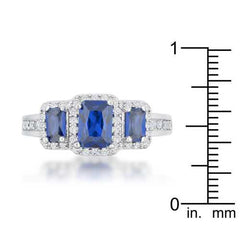 Rita 2.3ct Sapphire CZ Rhodium Classic Trio Ring