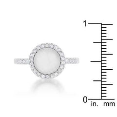 Patricia 0.3ct CZ White Cat's Eye Rhodium Classic Ring