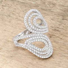 Serina 1ct CZ Rhodium Pave Circle Ring