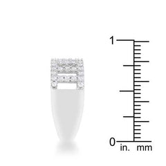 Rey 0.5ct CZ Rhodium Contemporary Band Ring