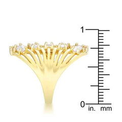 Natalie 2.15ct CZ 14k Gold Contemporary Cocktail Ring