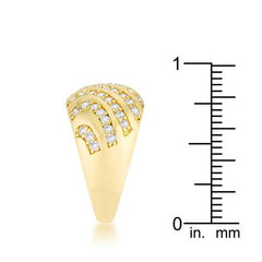 Shayla 0.95ct CZ 14k Gold Contemporary Dome Ring