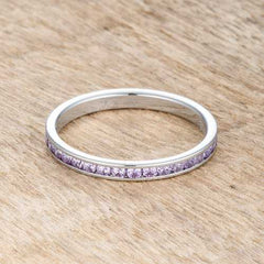 Teresa 0.5ct Lavender CZ Stainless Steel Eternity Band