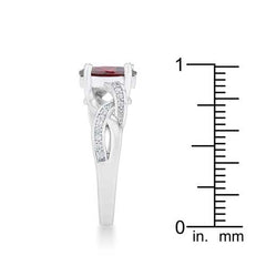 Justine 2ct Garnet CZ Rhodium Classic Oval Ring