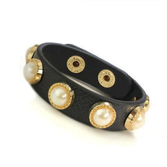 Soft Leather Pearl Bracelet