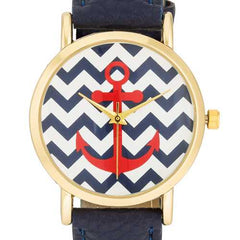 Navy Nautical Leather Watch