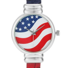 Patriotic Cuff Watch In Red